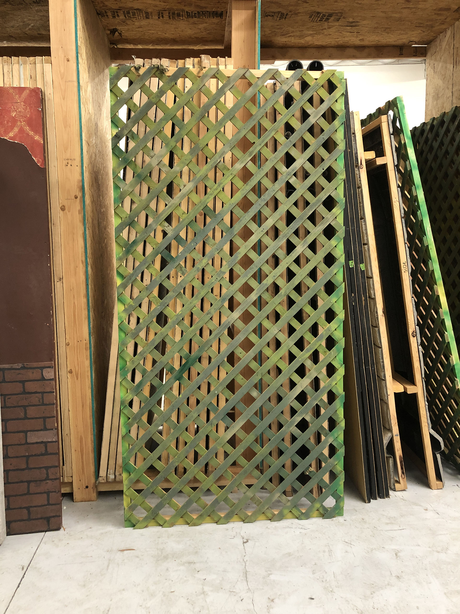 green lattice fence panels